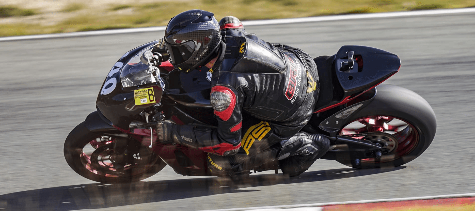 Racing superbike on the track